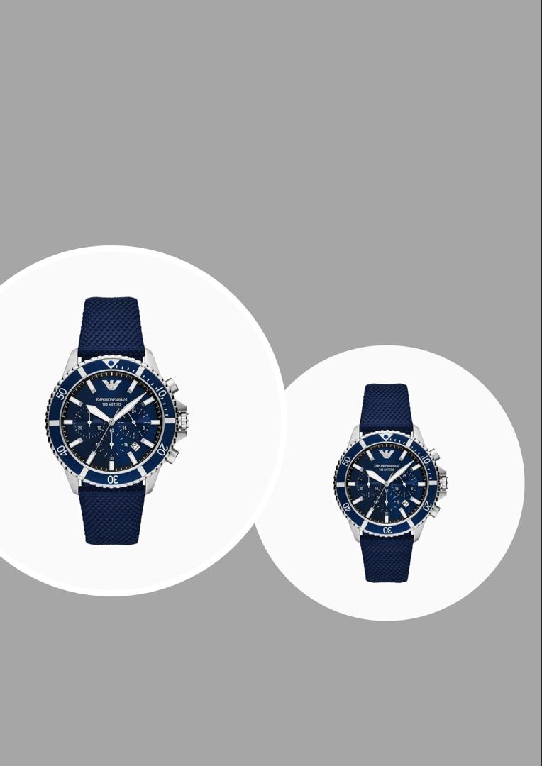 Emporio Armani Blue Leather Watch