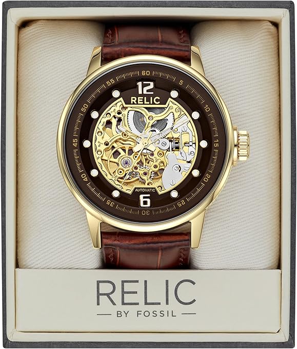 Relic Men's ZR77241 Analog Automatic Brown Watch ZR77241 ZR77241
