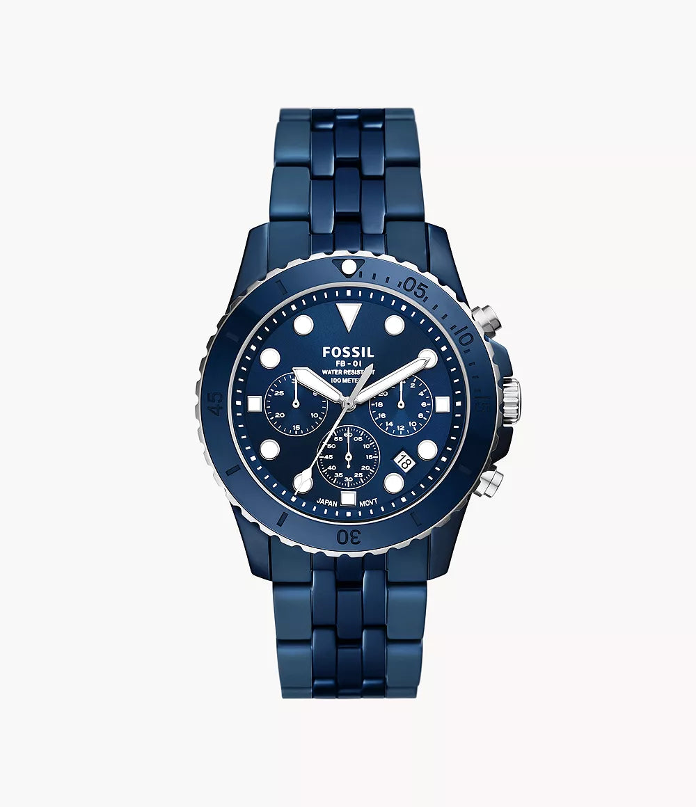 Fossil navy blue watch hot sale