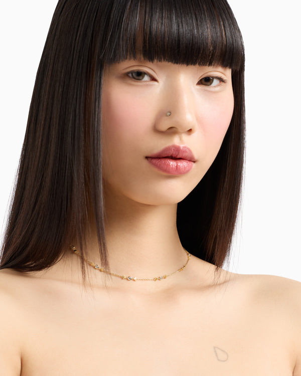 Gold-Tone Sterling Silver Station Necklace EG3618710