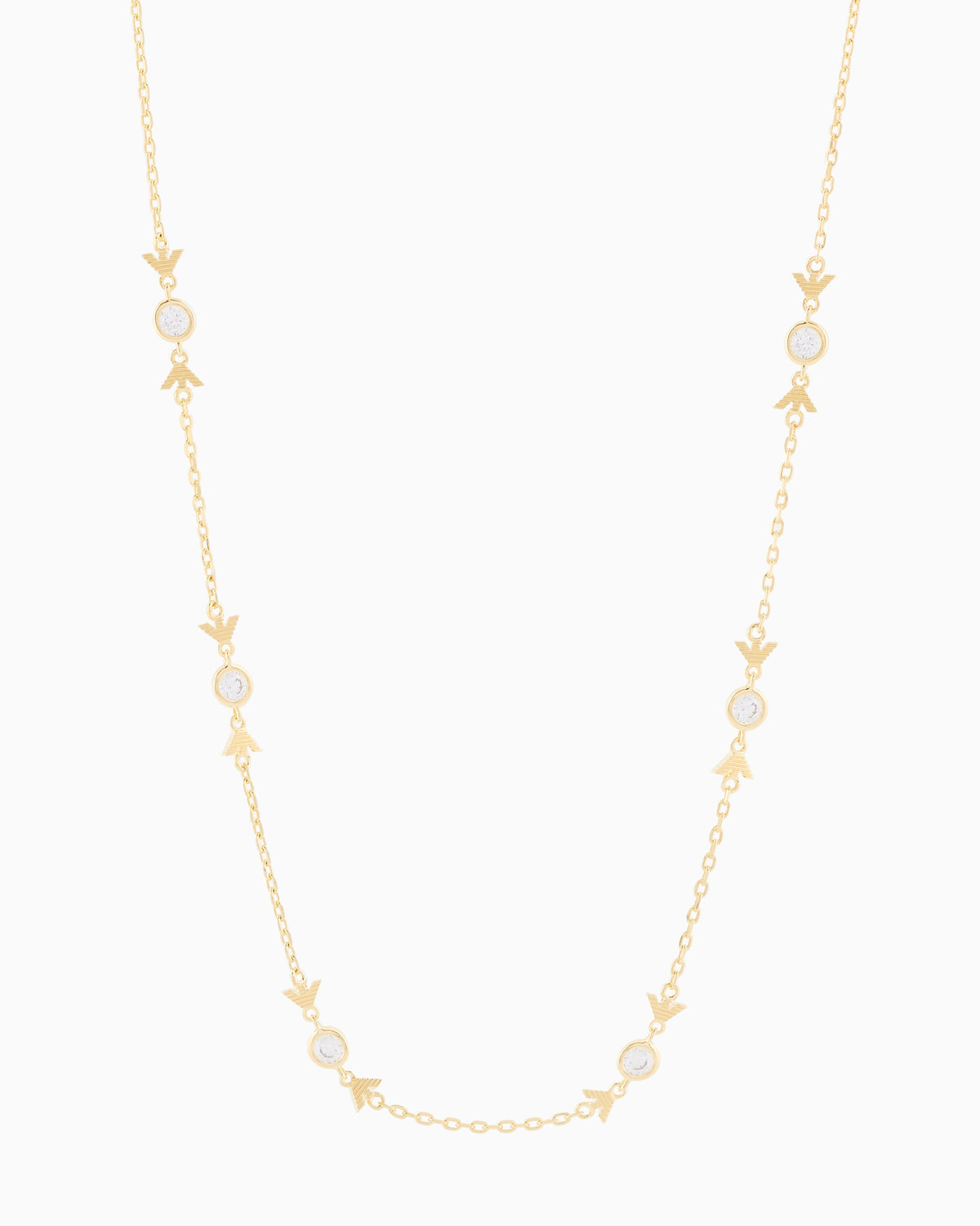 Gold-Tone Sterling Silver Station Necklace EG3618710