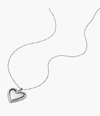 Legacy Heart Stainless Steel Rotating Pendant Necklace JF04836040