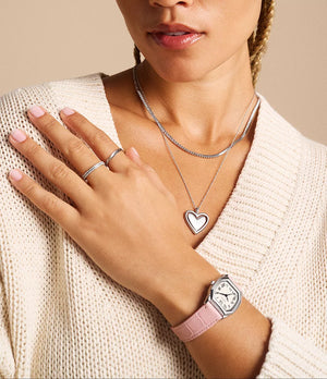 Legacy Heart Stainless Steel Rotating Pendant Necklace JF04836040