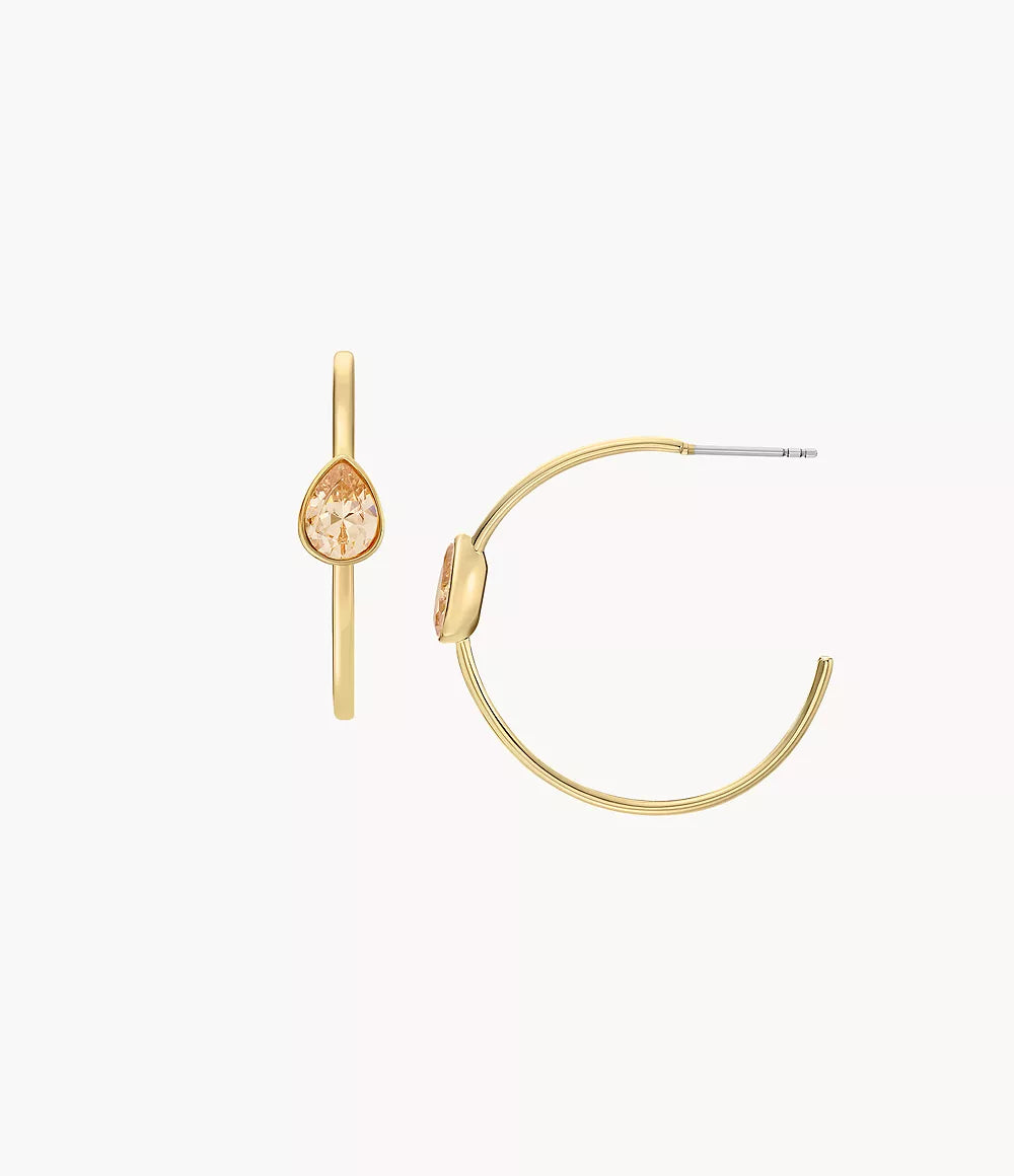 Hazel Toi Et Moi Gold-Tone Brass Hoop Earrings JOA00962710