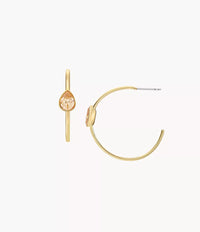Hazel Toi Et Moi Gold-Tone Brass Hoop Earrings JOA00962710