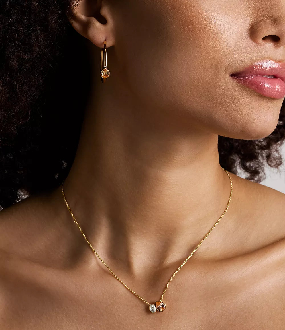 Hazel Toi Et Moi Gold-Tone Brass Hoop Earrings JOA00962710