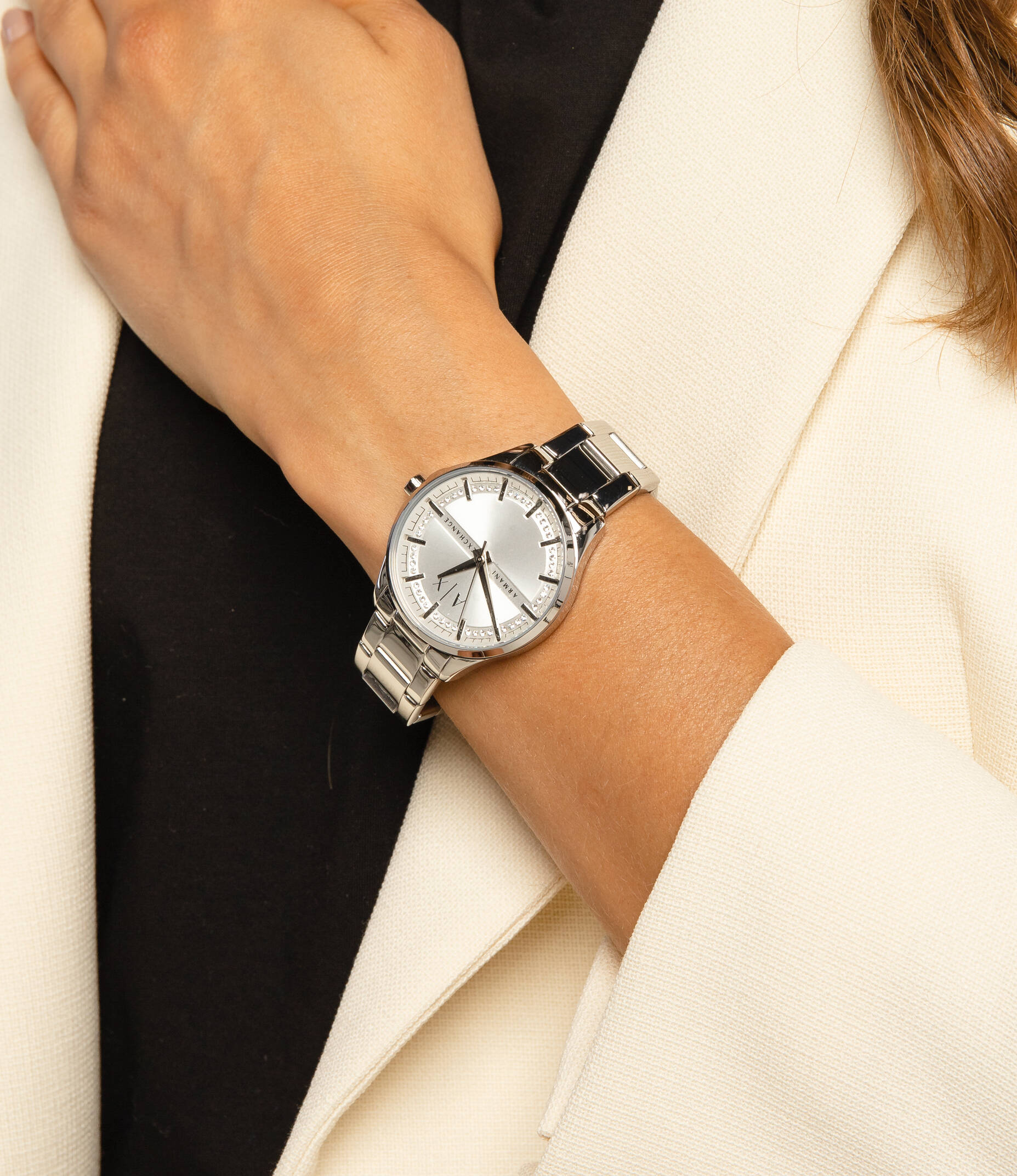 armani exchange watch silver