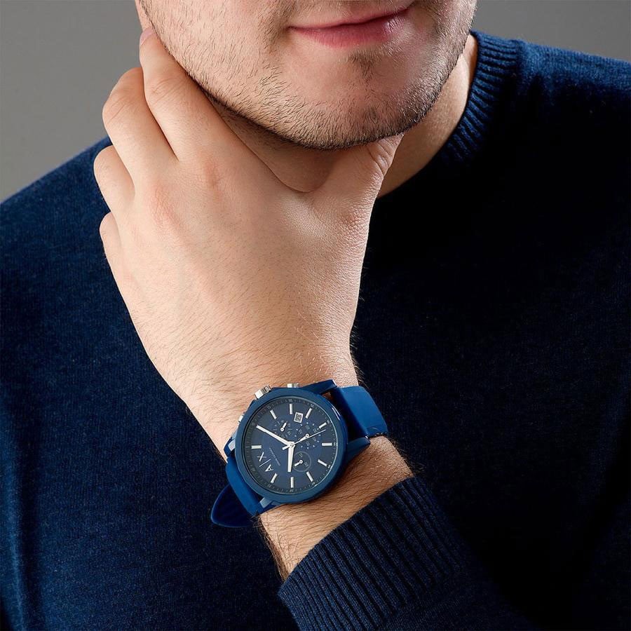 ax blue dial watch