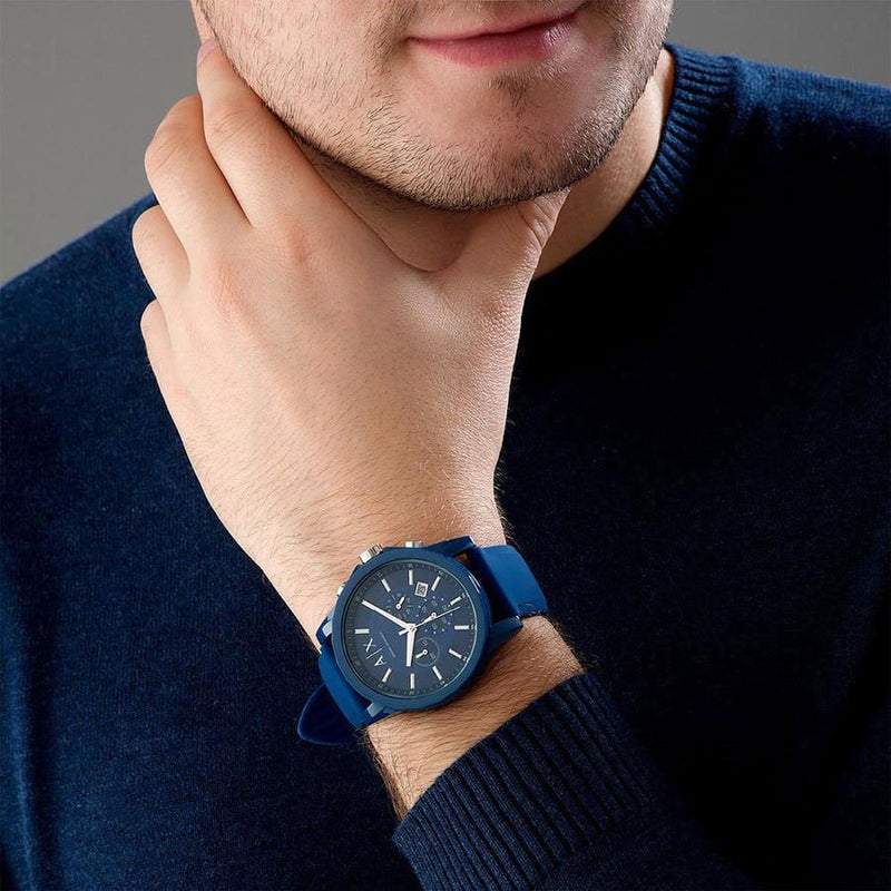 ax blue dial watch