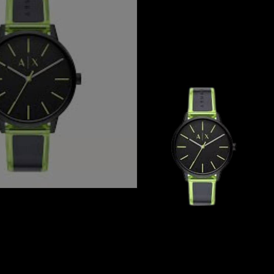 Armani  Exchange Three-Hand Black and Neon Green Watch