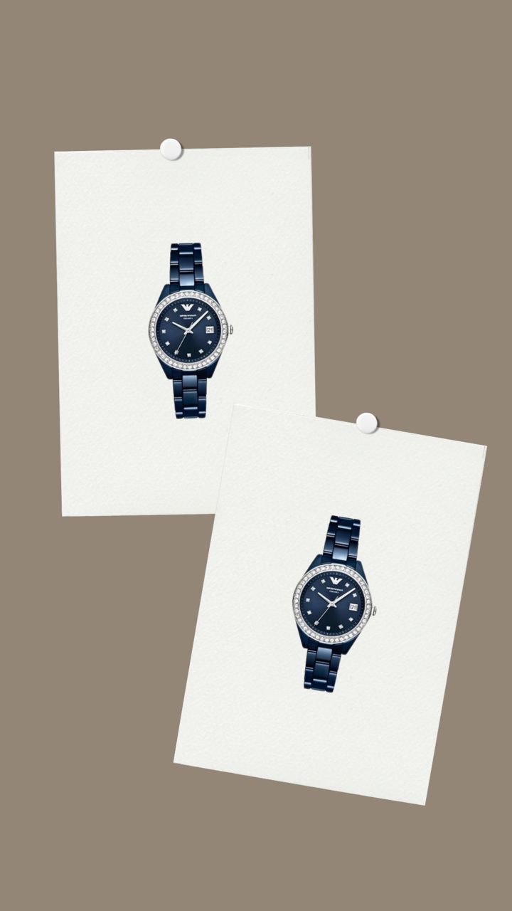 Emporio Armani Blue Ceramic Watch