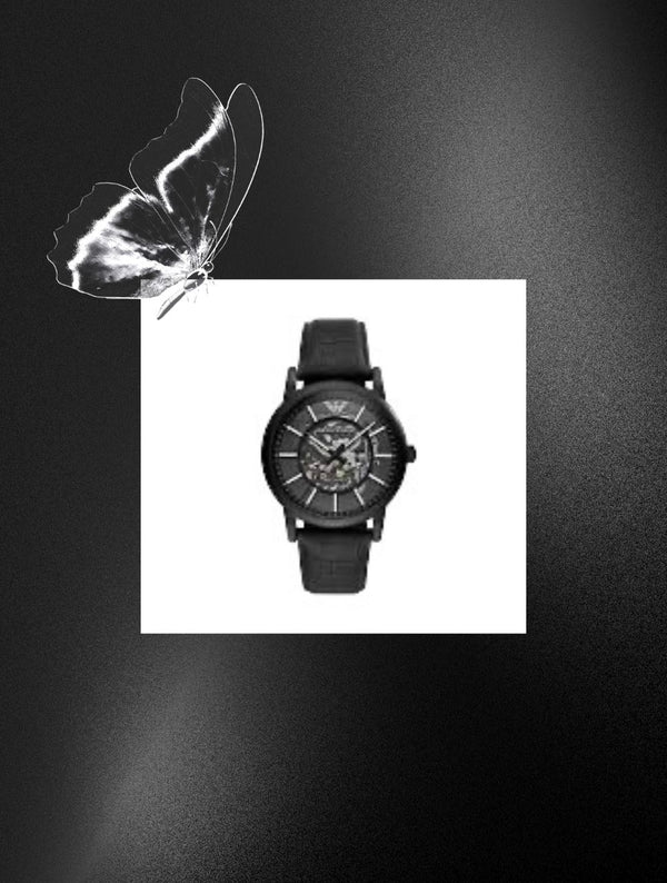 Emporio Armani Men’s Black Leather Watch