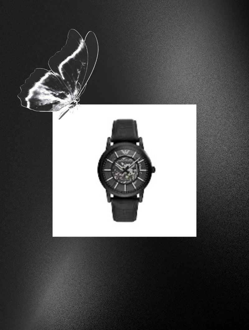 Emporio Armani Men’s Black Leather Watch