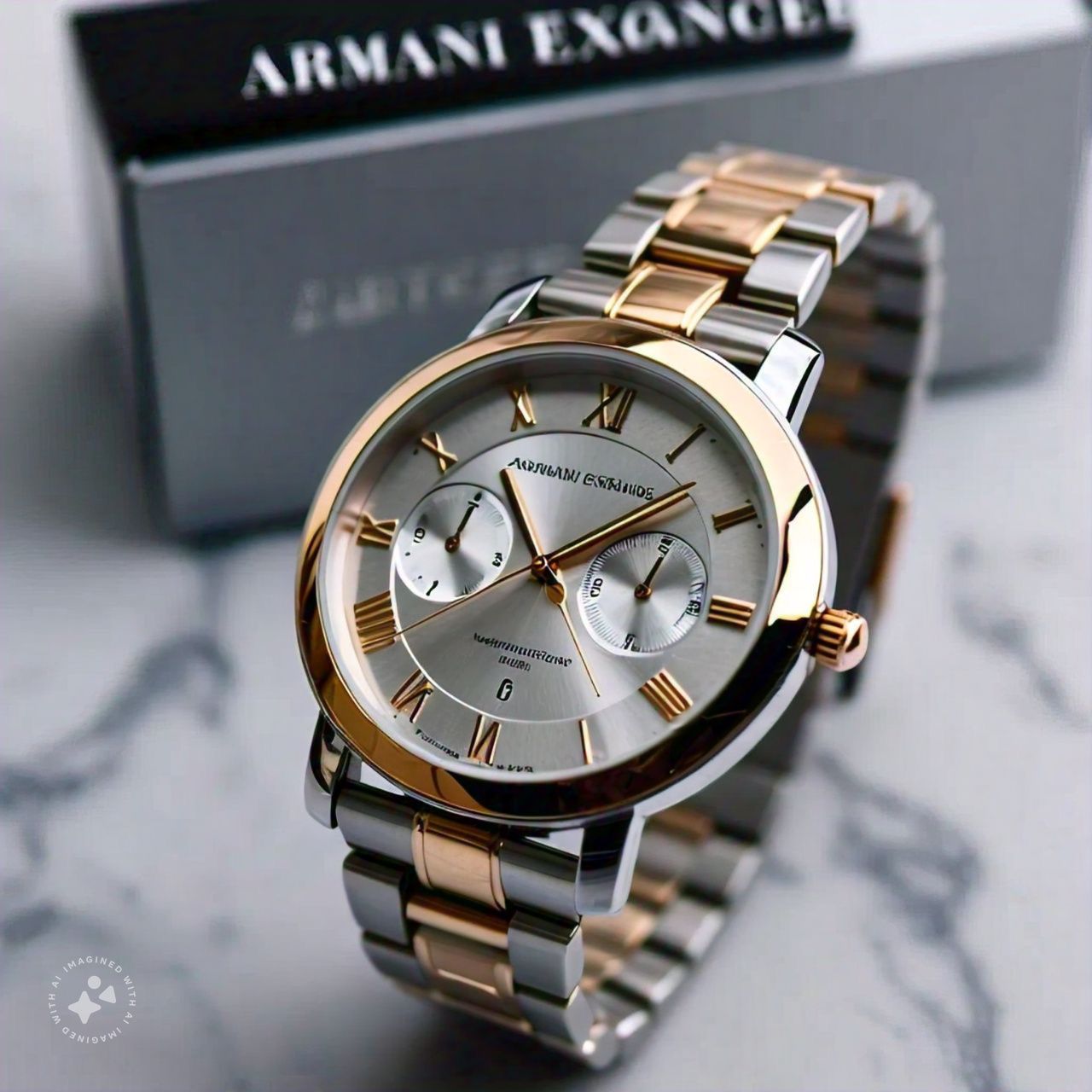  Armani Exchange Multifunction Two-Tone Watch