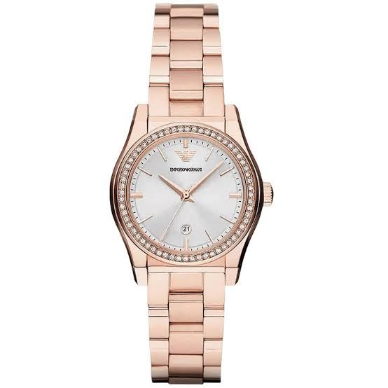 Emporio Armani Mother of Pearl Rose Gold Watch 