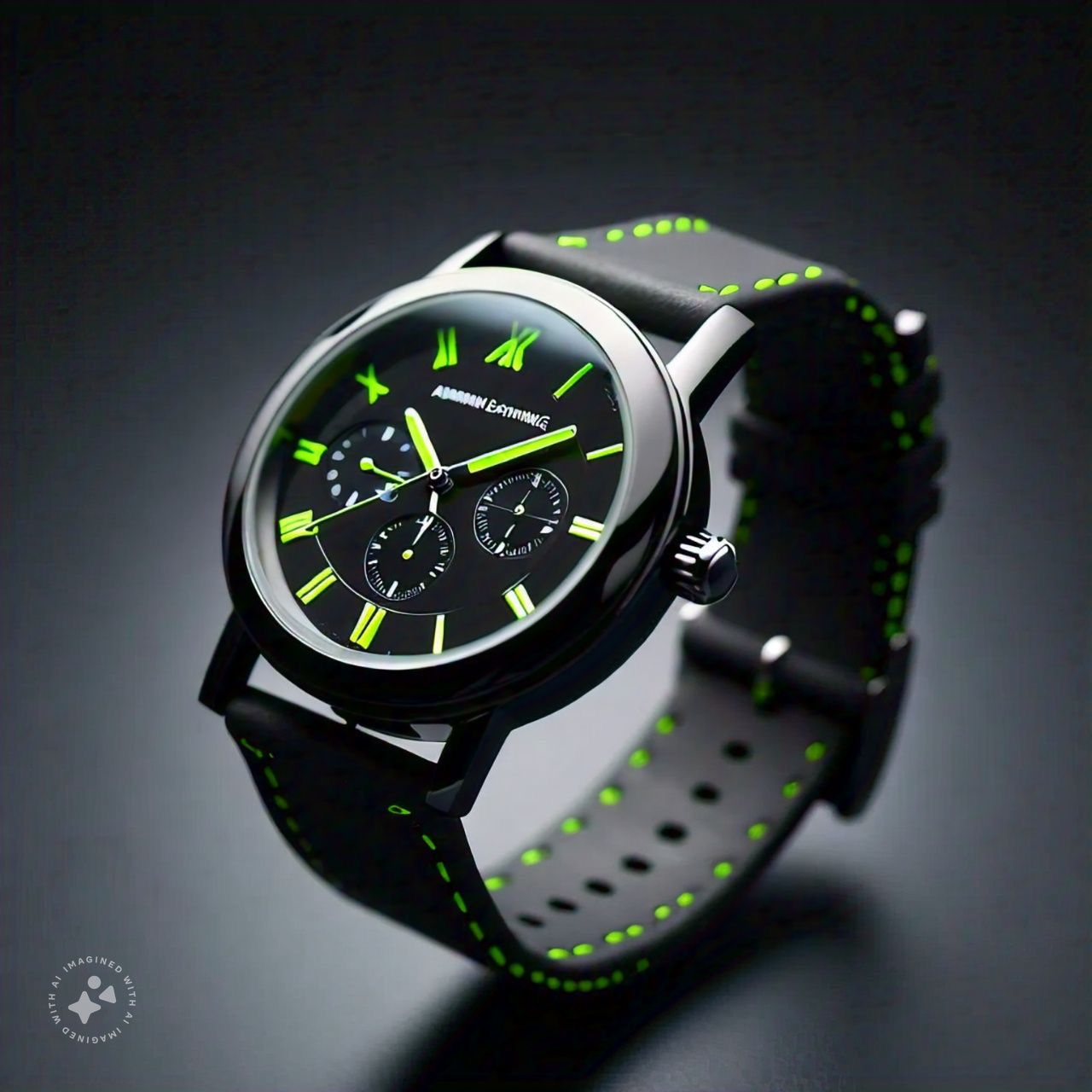 Armani Exchange Black and Neon Green Polyurethane Watch: Shop this Trendsetting Style