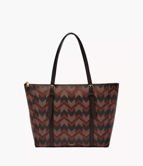 Fossil Carmen Brown Leather Tote