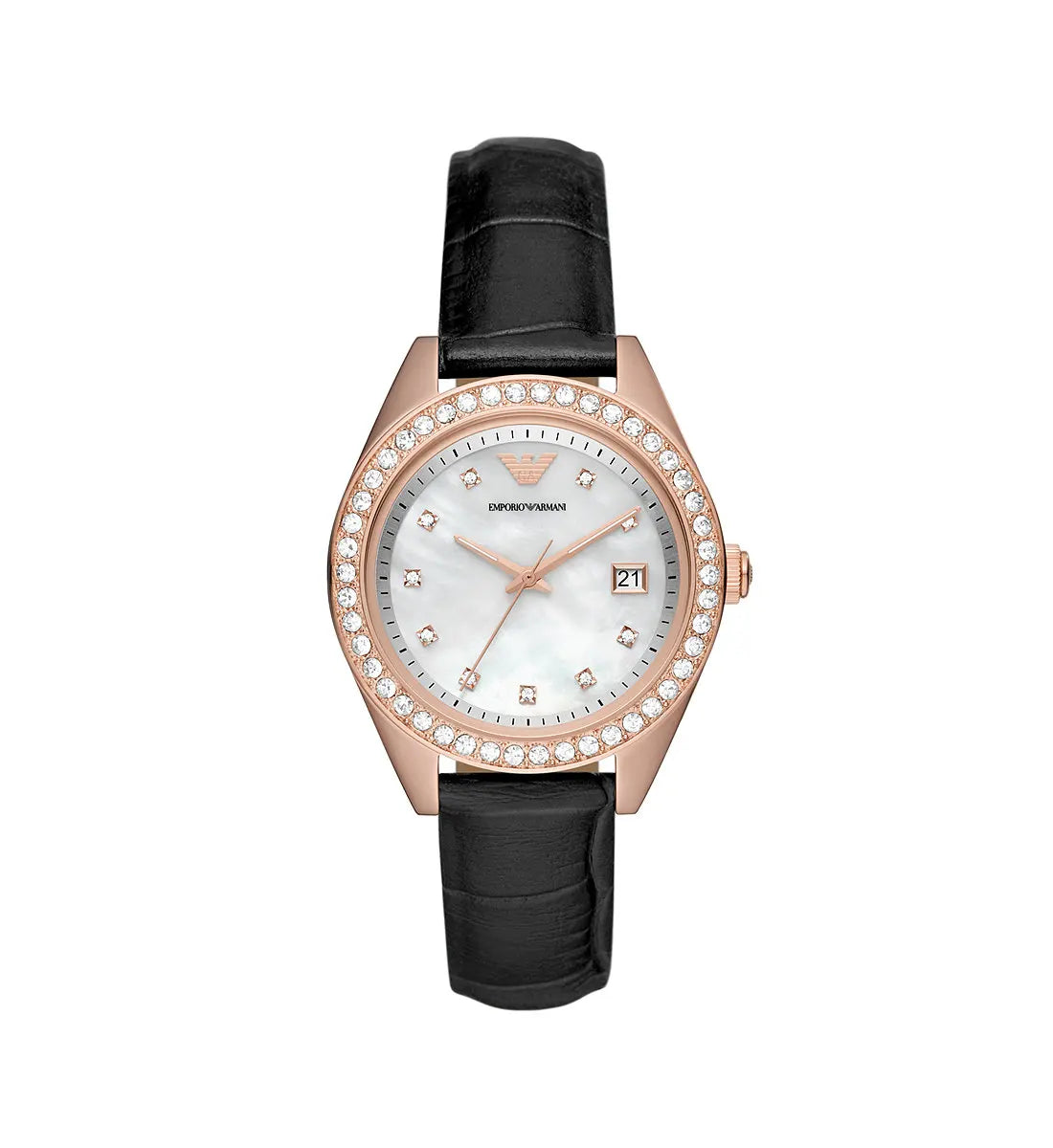 AR11505 Emporio Armani Ladies Mother Of Pearl Rose Gold Plated Case Watch AR11505