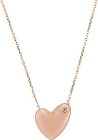 SKJ1803791 - Skagen Women's Sofie Sea Glass Pink Heart-Shaped Pendant Necklace, SKJ1803791 - Rose Gold