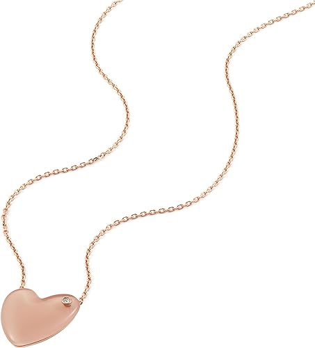 SKJ1803791 - Skagen Women's Sofie Sea Glass Pink Heart-Shaped Pendant Necklace, SKJ1803791 - Rose Gold