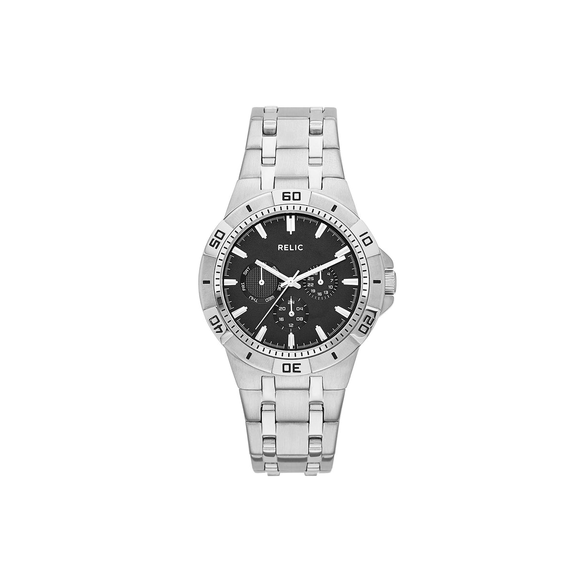 Relic by Fossil Garrett Men's Silver Stainless Steel Bracelet Watch ZR15709