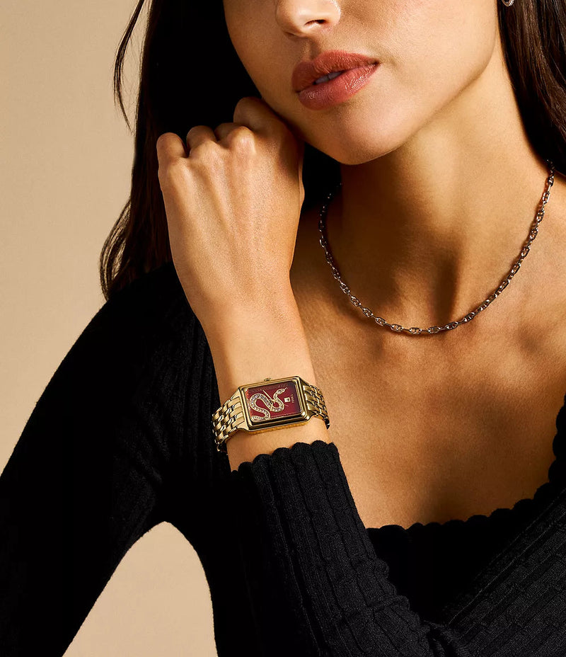 Raquel Three-Hand Date Gold-Tone Stainless Steel Watch ES5379