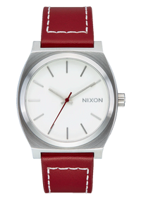 Time Teller Leather Watch | Silver / Egret / Cranberry A13735197-00