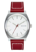Time Teller Leather Watch | Silver / Egret / Cranberry A13735197-00