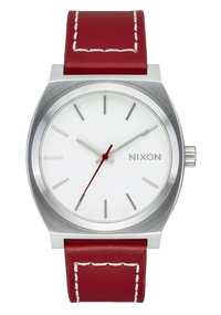 Time Teller Leather Watch | Silver / Egret / Cranberry A13735197-00
