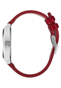 Time Teller Leather Watch | Silver / Egret / Cranberry A13735197-00
