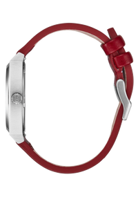 Time Teller Leather Watch | Silver / Egret / Cranberry A13735197-00