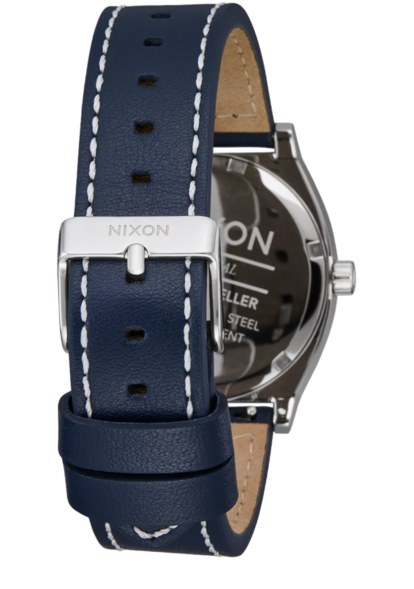 Time Teller Leather Watch | Silver / Cloud / Indigo A13735247-00
