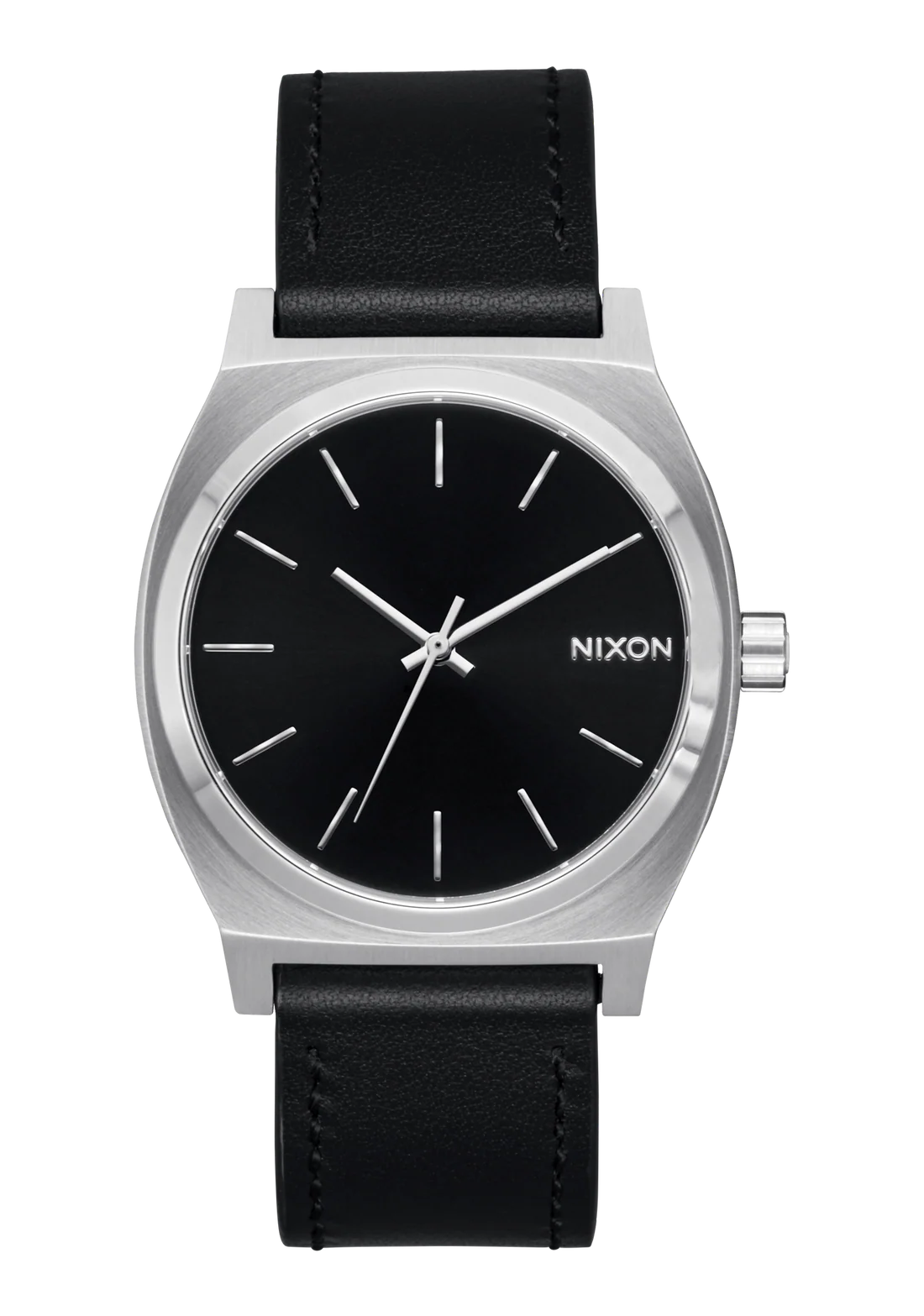 Nixon Time Teller Leather Watch | Silver / Black A1373625-00