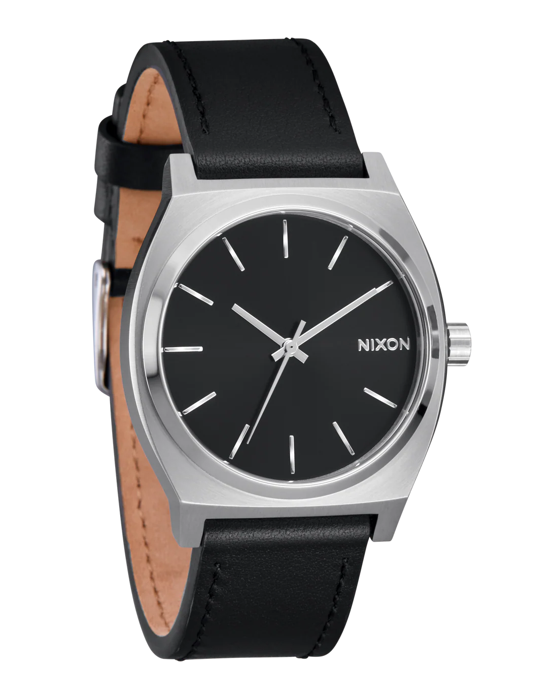 Nixon Time Teller Leather Watch | Silver / Black A1373625-00