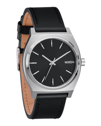 Nixon Time Teller Leather Watch | Silver / Black A1373625-00