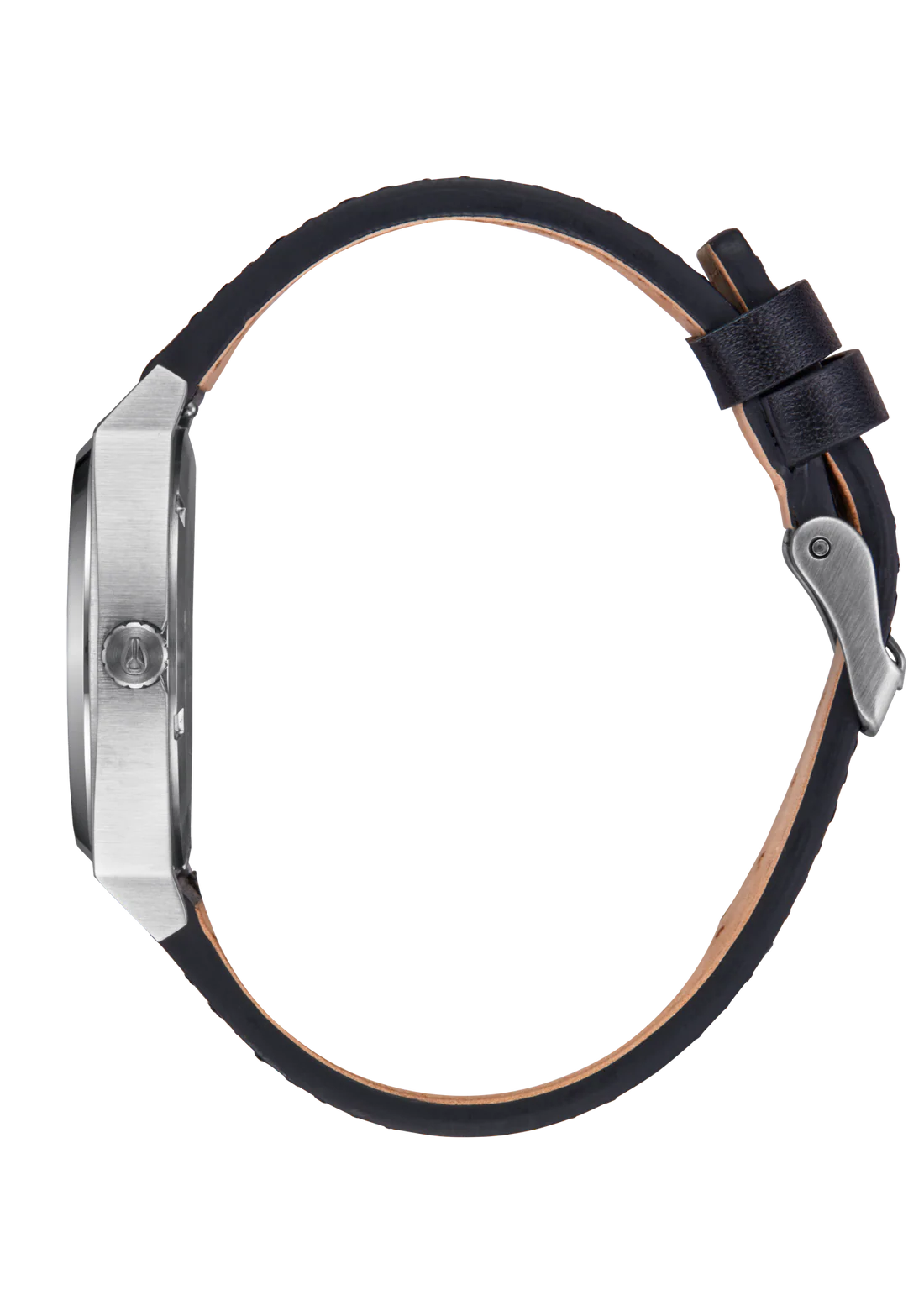 Nixon Time Teller Leather Watch | Silver / Black A1373625-00