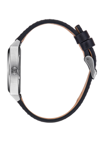Nixon Time Teller Leather Watch | Silver / Black A1373625-00