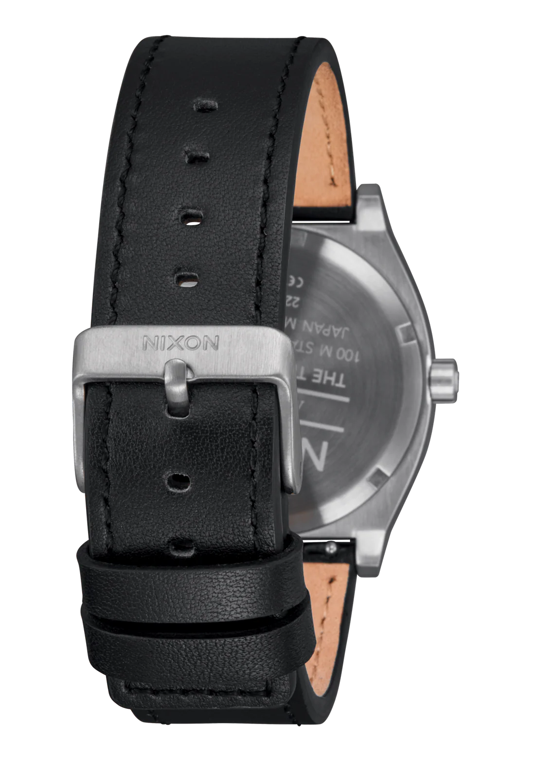 Nixon Time Teller Leather Watch | Silver / Black A1373625-00