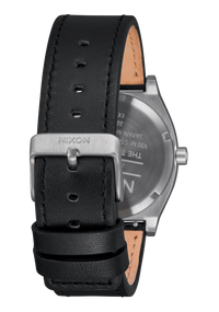 Nixon Time Teller Leather Watch | Silver / Black A1373625-00