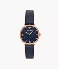 AR11424 Emporio Armani Two-Hand Blue Leather Watch