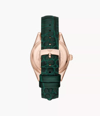 AR11506 Emporio Armani Three-Hand Date Green Leather Watch