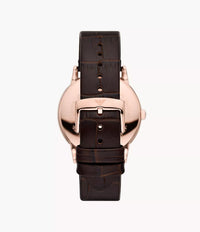 AR11566 Emporio Armani Three-Hand Moonphase Brown Leather Watch