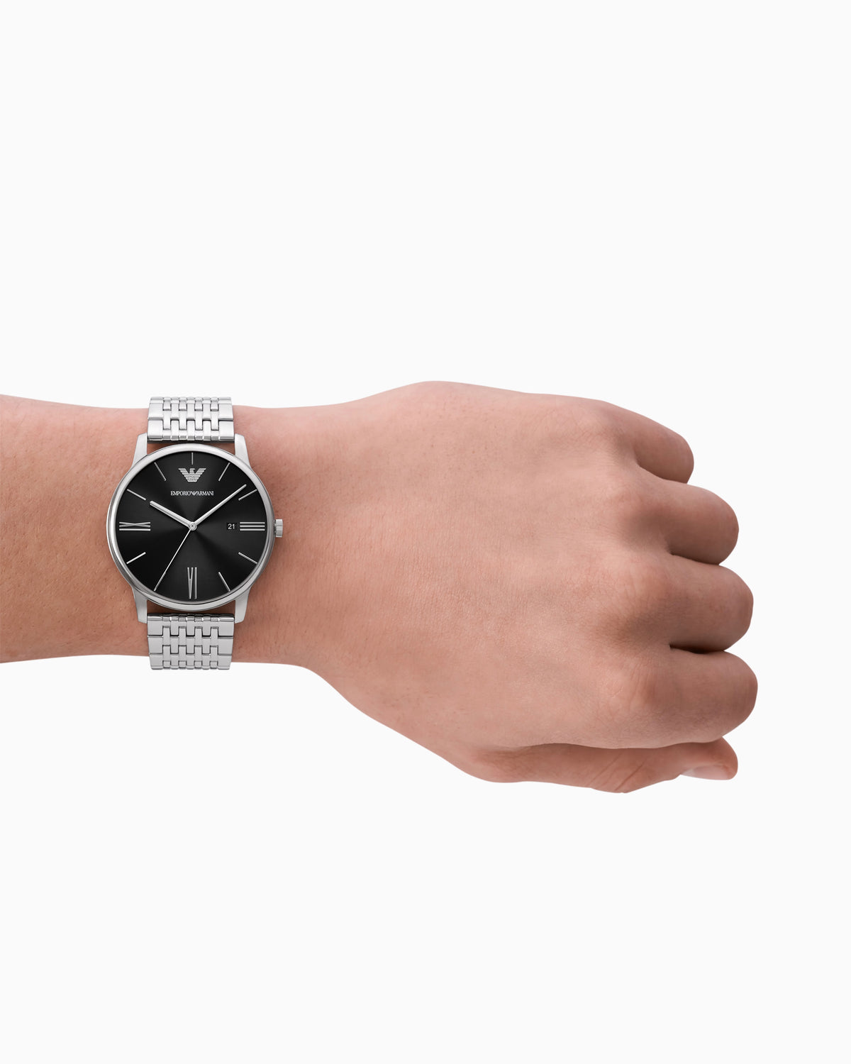 Three-Hand Date Stainless Steel Watch AR11600