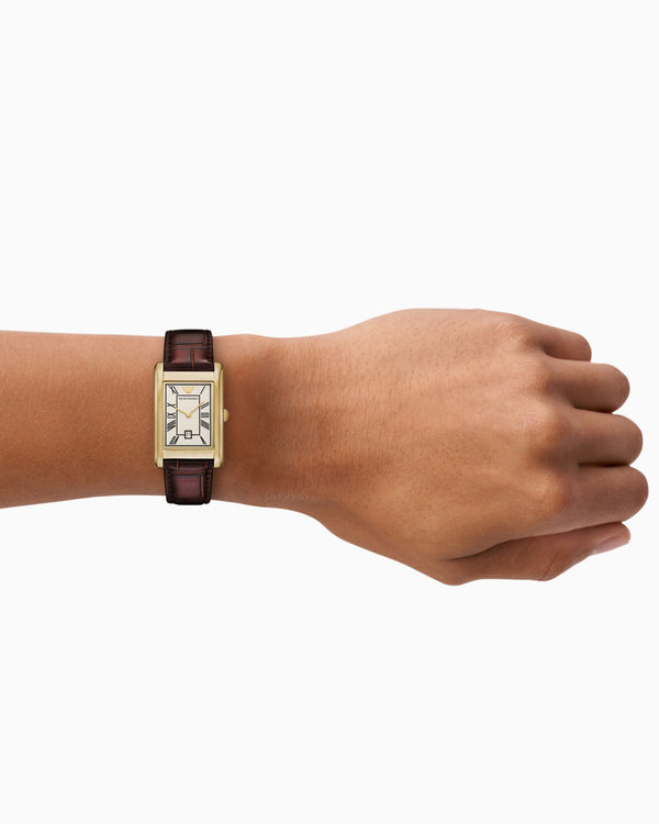Two-Hand Date Brown Leather Watch AR11665