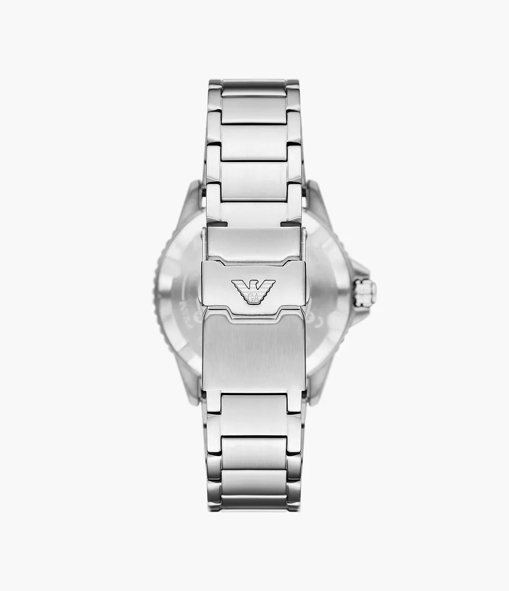 AR11698 Emporio Armani World Explorer Solar-Powered Three-Hand Stainless Steel Watch
