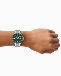 World Explorer Solar-Powered Three-Hand Stainless Steel Watch AR11698