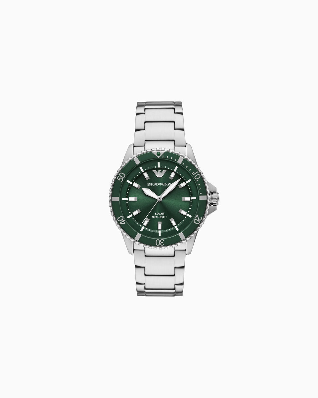 World Explorer Solar-Powered Three-Hand Stainless Steel Watch AR11698