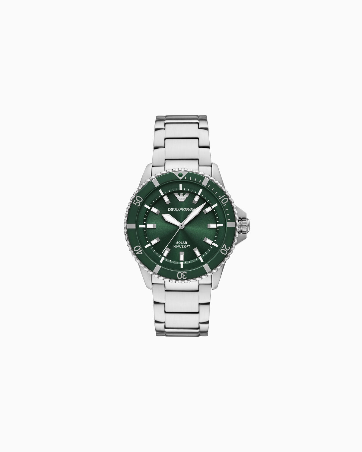 World Explorer Solar-Powered Three-Hand Stainless Steel Watch AR11698