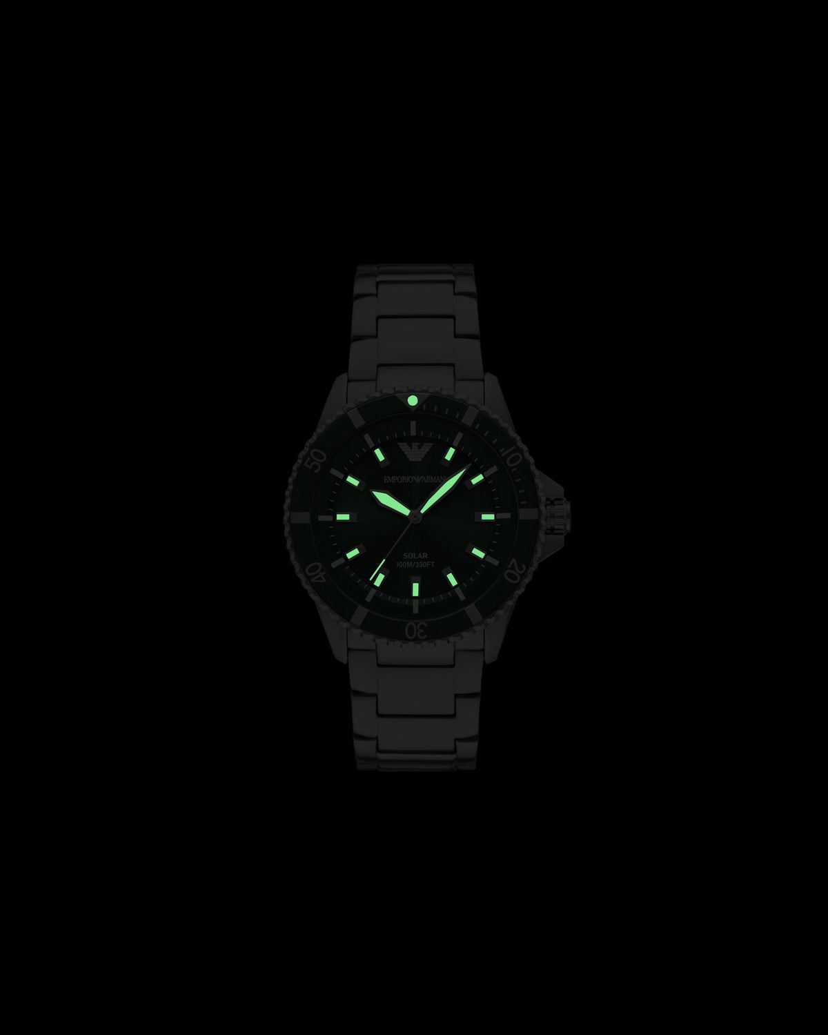 World Explorer Solar-Powered Three-Hand Stainless Steel Watch AR11698
