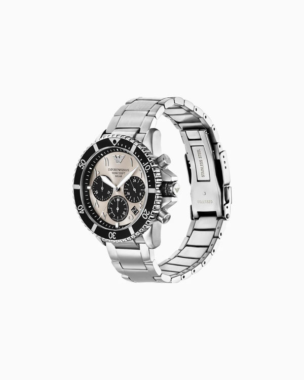 World Explorer Solar-Powered Chronograph Stainless Steel Watch AR11722